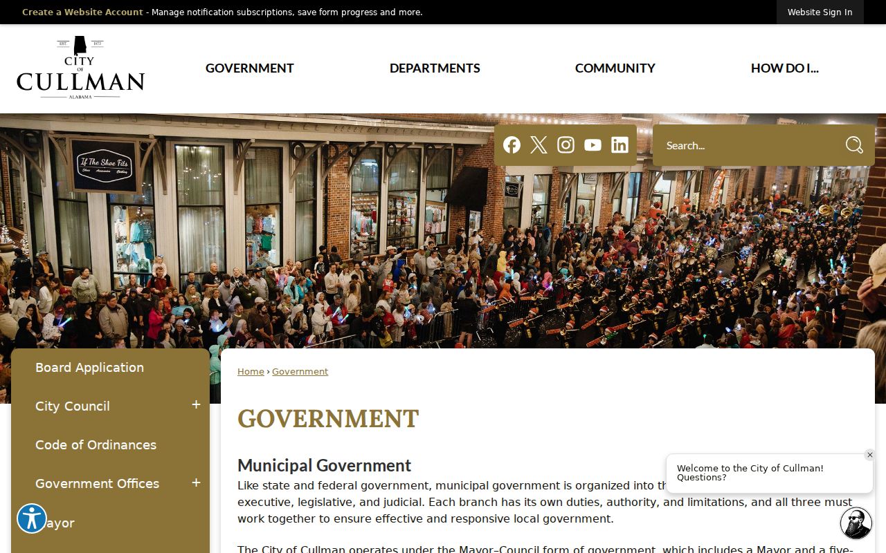 Cullman city government and municipal court warrant records page