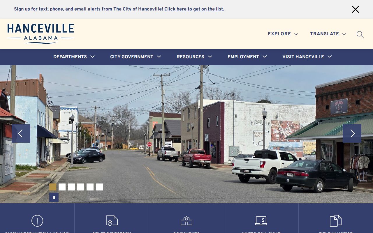 Hanceville city government warrant records contact page